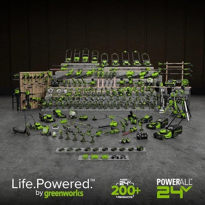 Greenworks 24V 13" Brushless (Push) Cordless Lawn Mower, 4.0Ah Battery and Charger