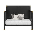 Baby Relax Miles 5-in-1 Convertible Crib, Solid Pine Wood, Black
