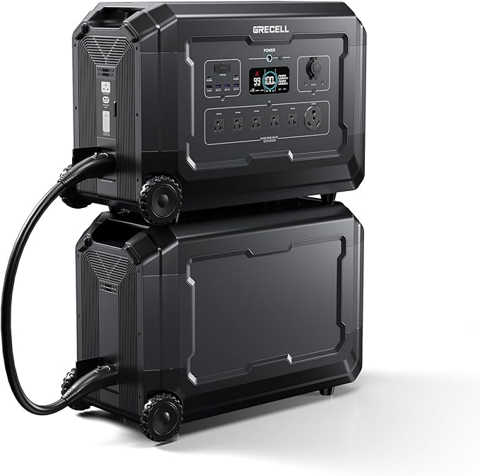 Expandable 10.08kWh Solar Generator Kit, Portable Power Station 4000W w/Smart Extra Expansion Battery 5040Wh LifePo4 Home Battery Backup Power Supply for Blackout, Outdoor Camping, RV, Emergency