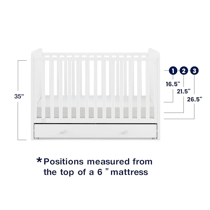 babyGap by Delta Children Graham 4-in-1 Convertible Crib with Storage Drawer TrueSleep Crib and Toddler Mattress (Bundle), Bianca White