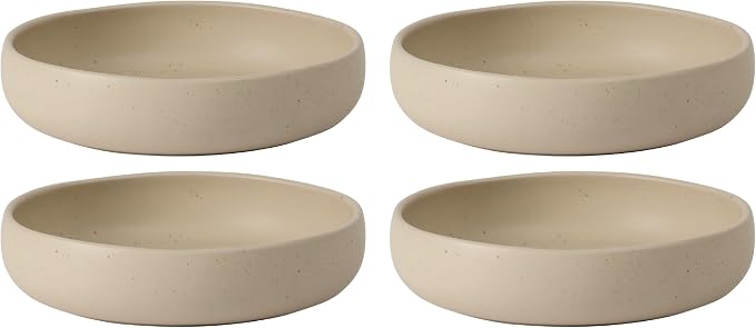 Bloomhouse - Two Time Oprah's Favorite Things Winner - Corsica Clay 4-Piece Meal and Pasta Bowl Set – Cappuccino Cream Stoneware for Dinner, Serving & Everyday Use