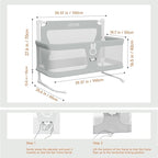 SISTINE Baby Bedside Crib, 3 in 1 Baby Bassinet, Baby bedside bassinet, Safe bedside bassinet,Crib Safe Sleeping Together，Infant/Baby Boy/Baby Girl/Crib Side Bassinet (Gray)