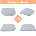 Plush Chair Cushion, Oval Chair Cushion Pad,Ultra Soft Nonslip Seat Pad,Comfortable Chair Cushion Cover,2PCS Memory Foam Chair Seat Cushion for Home Office Kitchen Dining Chairs Baby Blue