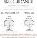 patdrea Designer Linen Round Table Cloth,Durable Breathable Floral Dacorative Tablecloth,Decor Tables Covers for Kitchen Dining,Tea Party,Holiday,Christmas,Thanksgiving,Diameter 55"-Puno