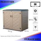 Large Horizontal Storage Sheds,38 cu.ft Resin Garden Shed Weather Resistance,Outdoor Storage Box Lockable for Patio,Backyard,Garden,Home(Brown)