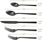 DEACORY Silverware Set Flatware Set Matte Black Cutlery Set Brushed Finished Hexagon Handle Heavy Stainless Steel 20 Pieces Dishwasher Safe Service for 4