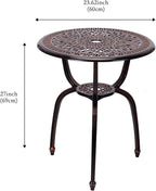 3 Piece Bistro Set,Outdoor Patio Set,Anti-Rust Cast Aluminum Bistro Table Set for Park Yard Front Porch Furniture(New Brown)…