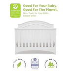 Delta Children Haven 6 Drawer Dresser, White + Perry 6-in-1 Convertible Crib - Greenguard Gold Certified, White (Bundle)