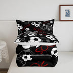 Feelyou Football Comforter Set Queen Size Rugby Sports Comforter for Kids Teens Adults Soccer Ball Game Bedding Set Gift for Football Lover Duvet Set Room Decor 3Pcs with 2 Pillow Case
