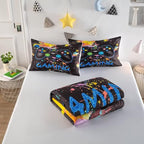 Gamer Comforter Sets for Teen Boys,Gaming Bedding Sets Twin,Video Game Bedspread,Game Gamepad Bed Set,Controller Bedding Gamer Home Decor 3 Piece 1 Comforter and 2 Pillowcases