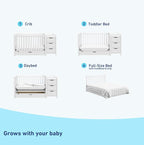 Graco Remi 4-In-1 Convertible Crib & Changer With Drawer (White) – GREENGUARD Gold Certified, Crib And Changing-Table Combo, Includes Changing Pad, Converts To Toddler Bed, Full-Size Bed
