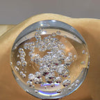 ChezMax Crystal 3 inch (80mm) Bubble Crystal Ball Paperweight Gorgeous Glass Ball for Decorative Ball Lensball Photography Gazing Divination or Feng Shui and Fortune Telling Ball