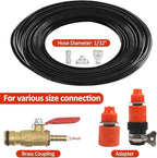 24ft Water Fed Pole Kit,Window Cleaning Poles,Water Fed Cleaning Brush,Aluminum Outdoor Window Cleaner,Extendable Telescopic Pole Water Fed Brush Spray Washer for Window Glass/Solar Panel