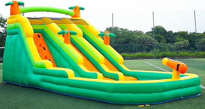 20FT Oxford Inflatable Water Slide Waterslides for Kids and Adults Rainforest Style Water Slide Bounce House and Swimming Pool Wet Dry Use Summer Fun Water Park for Outdoor-Including Blower