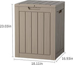 28 Gallon Waterproof Resin Deck Box, Lockable Outdoor Storage Box for Patio Furniture, Garden Tools, UV Resistant, and Multi-Functional (Brown)