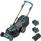 2 * 20V 21 inch Self-Propelled Lawn Mower Cordless, 3-in-1 Brushless Electric Lawn Mower with 6-Position Cutting Height Adjustment, 2 * 8.0Ah Battery & Dual Charger Included
