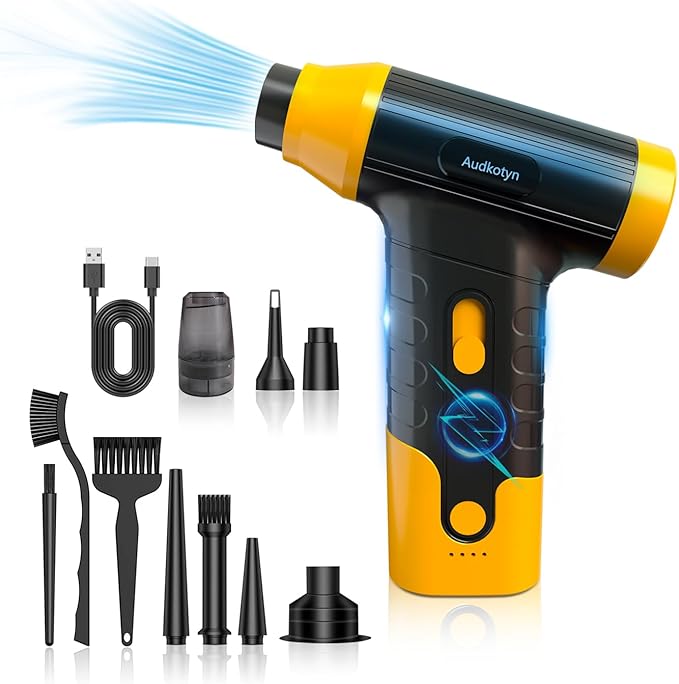 Cordless Electric Compressed Air Duster - 150000 MRP Electric air Blower for Cleaning Keyboard, PC, Cameras, Electric Air Pump for Inflatable Cushions, Air Mattress Beds, Boats, Swimming Ring
