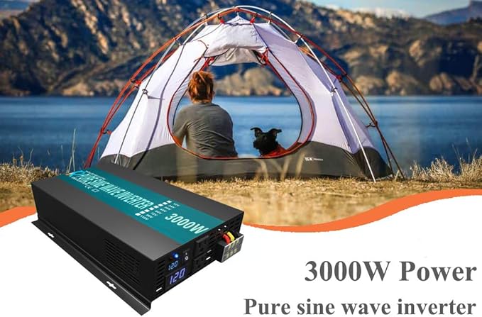 Reliable 3000W High Efficiency Pure Sine Wave Solar Power Inverter 12V 120V 60Hz Power Converter LED Display