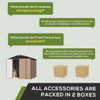 U-MAX 7' x 7' Storage Metal Shed, Large Outdoor Sheds & Outdoor Storage Clearance 7x7, Lockable Garden Shed, Utility and Tool Storage for Garden, Backyard, Patio and Outside Use