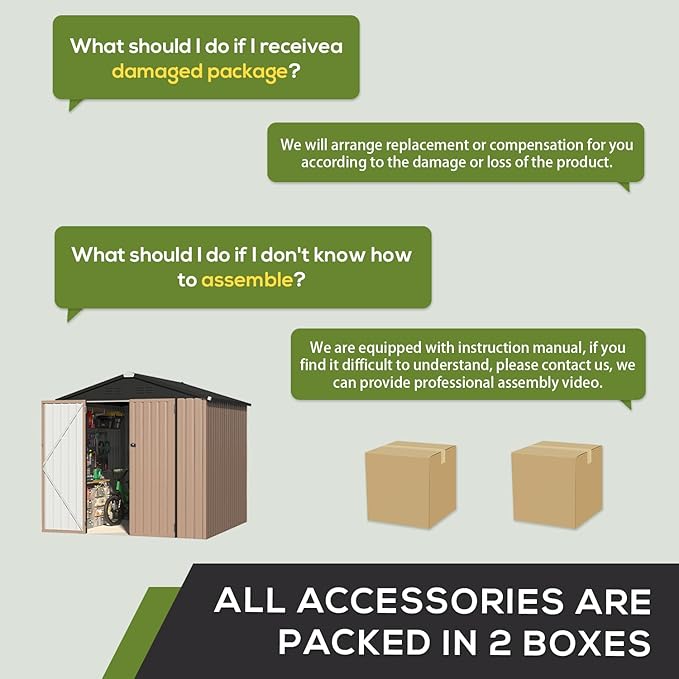 U-MAX 7' x 7' Storage Metal Shed, Large Outdoor Sheds & Outdoor Storage Clearance 7x7, Lockable Garden Shed, Utility and Tool Storage for Garden, Backyard, Patio and Outside Use