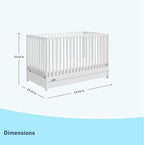 Graco Teddi 5-in-1 Convertible Crib with Drawer (White) – GREENGUARD Gold Certified, Crib with Drawer Combo, Full-Size Nursery Storage Drawer, Converts to Toddler Bed, Daybed and Full-Size Bed