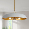 LamQee 20 Inch Oversized Large Pendant Lights, 3-Lights Gray and Gold Modern Dome Chandelier, Nordic Metal Pendant Lighting Fixture Ceiling Hanging for Kitchen Island, Dining Room Over Table, Bar