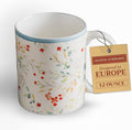 Maison d' Hermine Coffee Mug with Handles Tea Cups (12 Ounce, Pack of 1) | Fine Bone China Coffee Mugs for Hot Beverages Cappuccino Latte Home Restaurant Hotel Spring Summer -Colmar - Blue