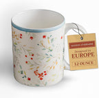 Maison d' Hermine Coffee Mug with Handles Tea Cups (12 Ounce, Pack of 1) | Fine Bone China Coffee Mugs for Hot Beverages Cappuccino Latte Home Restaurant Hotel Spring Summer -Colmar - Blue