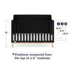 babyGap by Delta Children Oxford 6-in-1 Convertible Crib TrueSleep 2-Stage Deluxe Crib and Toddler Mattress (Bundle), Ebony/Natural