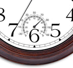 10 Inch Outdoor Wall Clock with Thermometers, Vintage Silent Wall Clocks Battery Operated, Retro Non-Ticking Clock Decorative for Living Room, Patio, Kitchen, Office, Bathroom, Bedroom(Bronze)