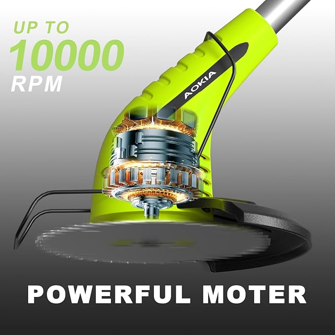 Weed Wacker Cordless,2000mah Battery Operated Weed Trimmer 3 Types Cutting Blade Lightweight Electric Grass Cutter,Fast Charger Portable Lawn Trimmer for Yard Garden