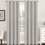 H.VERSAILTEX Premium Blackout Thermal Insulated Room Darkening Curtains for Bedroom/Living Room - Classic Grommet Top (2 Panels, Stone, 52 Inch by 96 Inch)