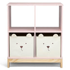 Delta Children babyGap Graham 4-in-1 Convertible Crib with Storage Drawer + Brannan Bear Bookcase with Bins + Brannan Bear Wall Shelf with 4 Hooks, Blush Pink/Dark Pink (Bundle)