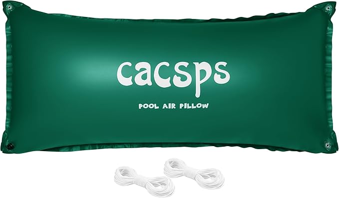 Pool Pillow for for Above Ground Pools, 4x8 Ft Pool Air Pillow for Closing Winter Pool Winterizing Kit for Ground Pool, 0.5mm PVC Material, 2X 16.5Ft Rope (Green)