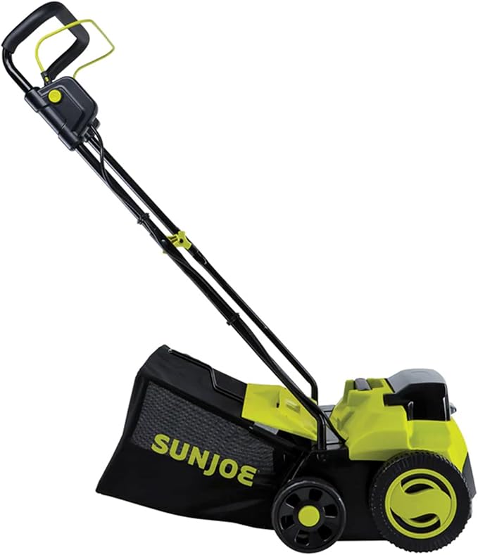 Sun Joe 24V-X2-DTS15 Scarifier and Dethatcher Kit, 5-Depth Positions, 15-inch, Brushless Motor, w/ 2 x 24-V 4.0-Ah Batteries and Dual Port Charger