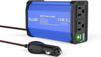 ALLWEI 300W Car Power Inverter, DC 12V to 110V AC Converter Car Plug Adapter Outlet with 65W PD USB-C & 18W USB-A Fast Charge, Car Cigarette Lighter Charger for Phone, Laptop, Tablet - Blue