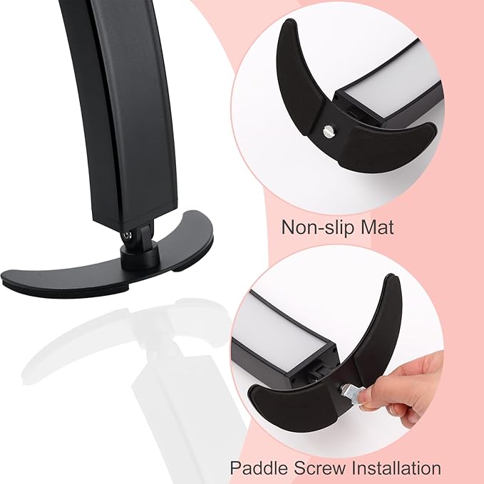 Large Half Moon LED Light for Table Nail Desk with Phone Stand, Upgrade Arch Light for Nail Techs with Wire Controller and Remote for Nails Tech Manicure