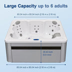 OCEAN FUTURE Hot Tub, 6 Person Indoor Outdoor Hot Tub Spa, Outdoor Spa 240V, Massage Tub with 35 Jets, LED Lighting, Headrests, Outdoor Spa 85" x 85"