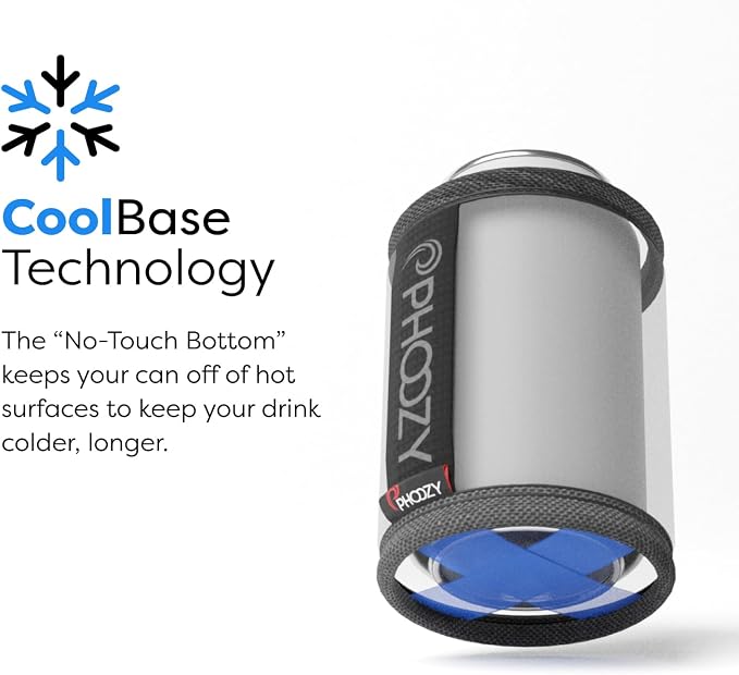 PHOOZY Insulated Can Cooler for 12 oz Cans - Patented Drink Sleeve with NASA-Inspired Technology - Keeps Beer, Soda & Sparkling Water Cold Longer - Lightweight Outdoor Can Holder - Space White