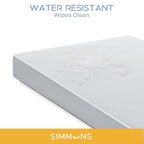 Delta Children Brooks 6-in-1 Convertible Crib, Midnight Grey + Simmons Kids Quiet Nights Breathable Crib Mattress with Removable/Machine Washable Cover (Bundle)