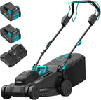 18" Cordless Self-Propelled Lawn Mower, Dual 20V Brushless Electric Push Mower with 6-Level Cutting Height, Includes 2×4.0Ah Batteries & Dual Charger
