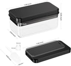 0.8“ Ice Cube Tray with Lid and Bin, PHINOX 28 Cubes Ice Trays for Freezer, Ice Cube Trays for Freezer with 1 tray, Container, Lid & Ice Scoop, BPA Free, Black(28Cubes/Tier)