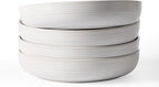 famiware Milkyway 33 oz Bowl Set, Pasta Bowls Set of 4, Salad Bowls, Double Reactive Glaze, Sturdy & Stackable, Ideal for Housewarming, Festivals, White Thread