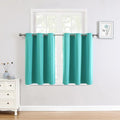 ChrisDowa Small Window Curtains for Kitchen and Bedroom - Grommet Short Thermal Insulated Room Darkening Curtains (2 Panels, Teal, 42 x 36 Inch)