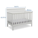 Delta Children Fancy 4-in-1 Crib, Bianca + Serta Perfect Slumber Dual Sided Recycled Fiber Core Crib and Toddler Mattress (Bundle)