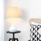 SEHERTIWY Table Lamp Set of 2, Small Bedside Lamps for Bedroom, Modern Lamp with White Fabric Shade,Nightstand Desk Lamp for Living Room Rustic Office Dorm