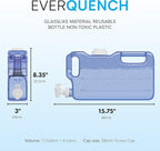 Refrigerator Water Dispenser 1.1 Gallon Bottle with Spigot - BPA Free Plastic Slim Water Jug with Spout Leak Proof | Refillable Fridge Water Container, Convenient Handles