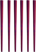 Stainless Steel Chopsticks,Reusable ,Dishwasher Safe , Easy to Use（6 PCS,purple）