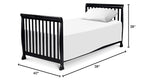 DaVinci Kalani 4-in-1 Convertible Mini Crib in Ebony | Greenguard Gold Certified