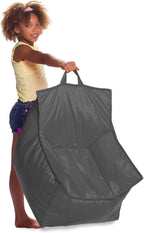 Posh Creations Bean Bag Chair Structured Comfy Seat Use for Gaming, Reading and Watching TV, Newport, Charcoal Gray